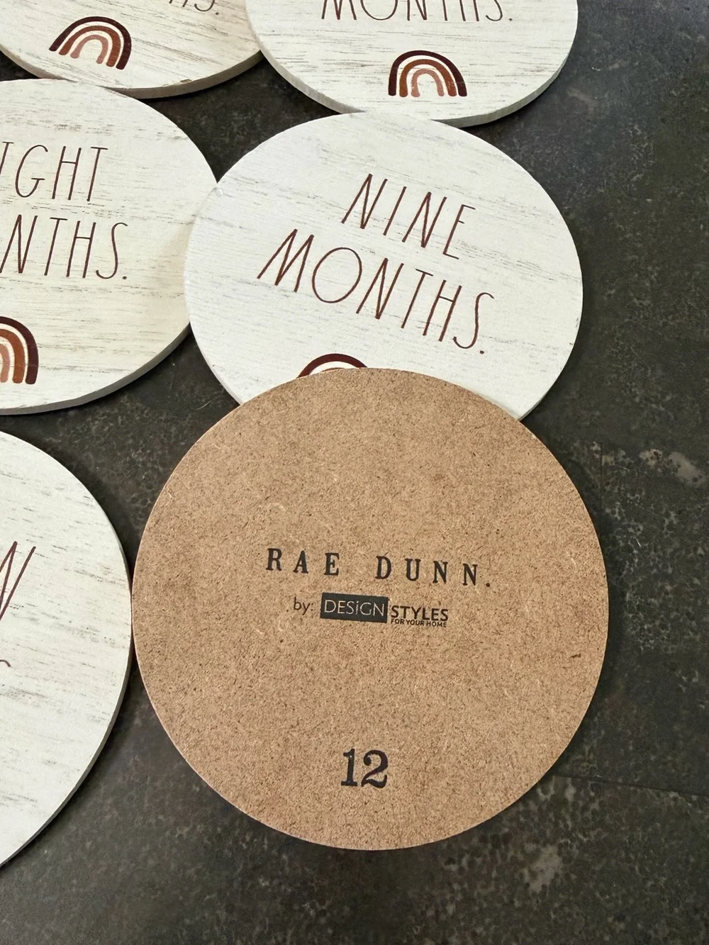 Rae Dun Wooden Milestone Discs - Neutral Rainbow (Set of 12)